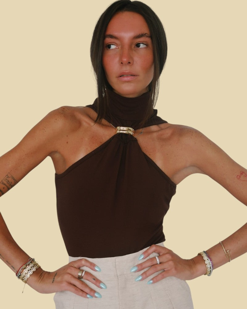 KENDRA | HIGH NECK RING TOP