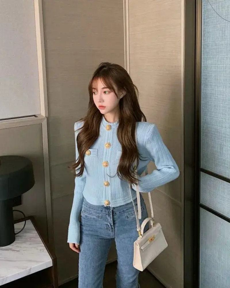 ROSIÈL | CARDIGAN À BOUTON ROYAL