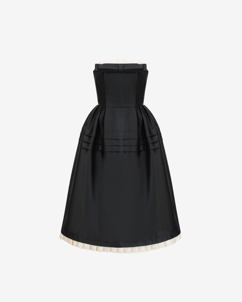 BELLAVIA | STRAPLESS CONTRAST DRESS