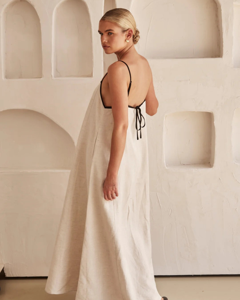 SANDINÉ | ROBE À BORDURES CONTRASTÉES