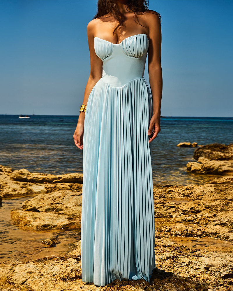 MÉLODIE | ROBE PLISSÉE OCÉAN