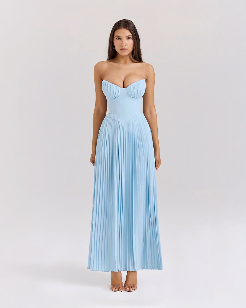 MÉLODIE | ROBE PLISSÉE OCÉAN