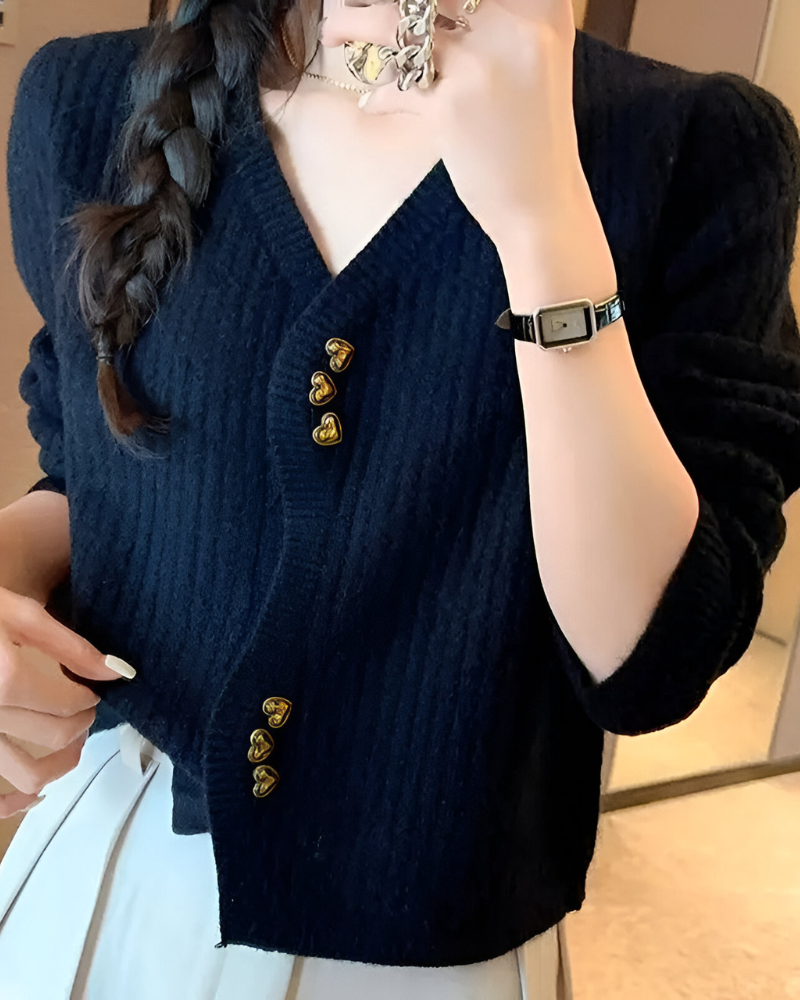 AMORIA | TRICOT À 3 BOUTONS COEURS