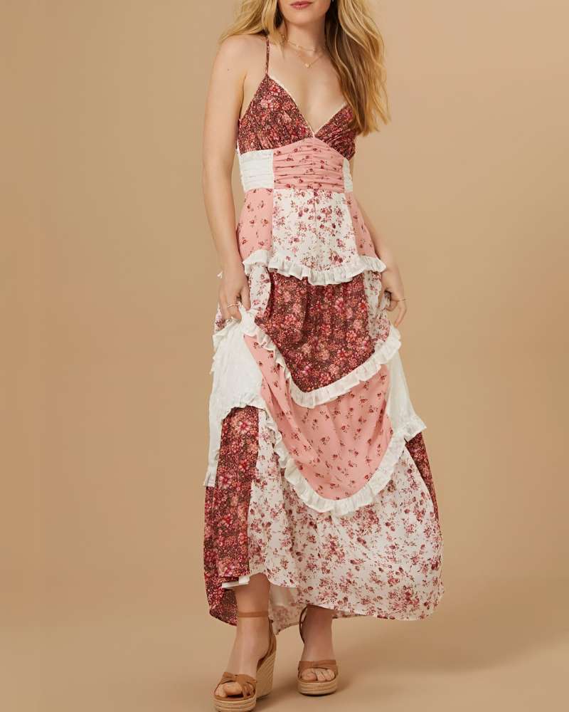 MARIVELLE | ROBE EN PATCHWORK FLEURI