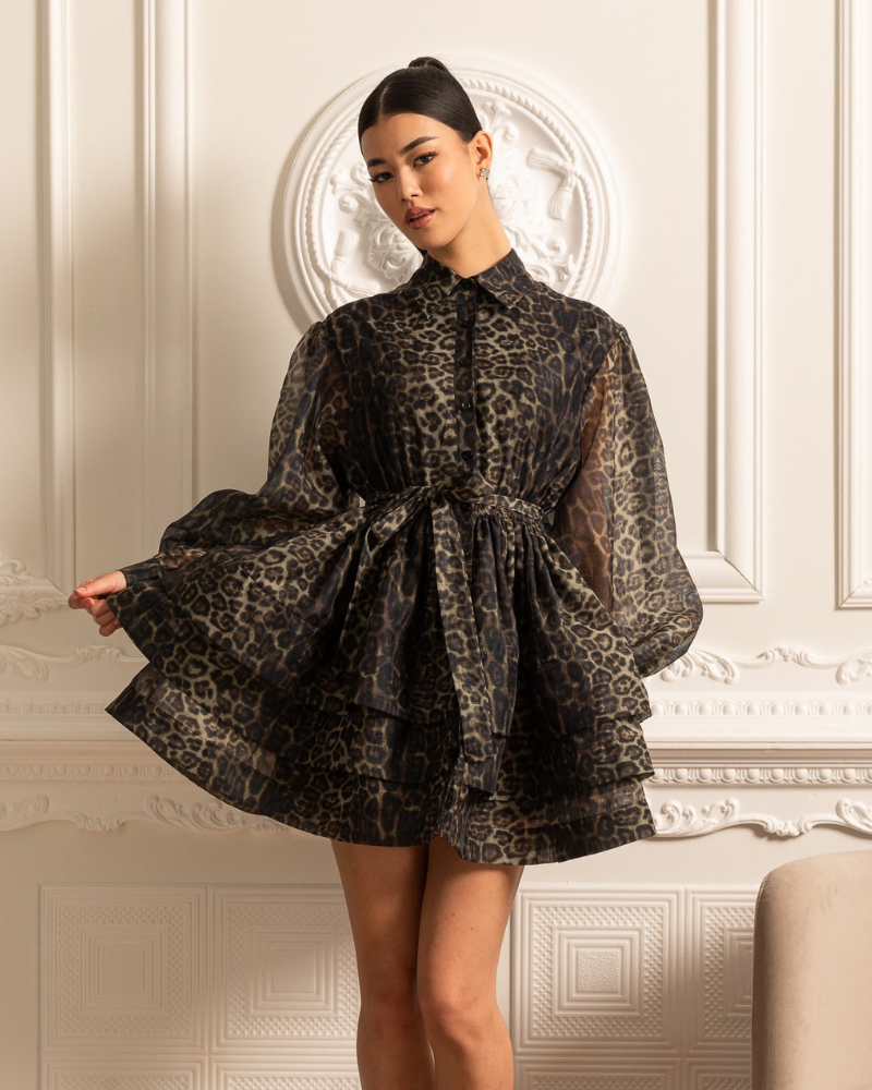 NOIRÉA | LEOPARD MINI DRESS