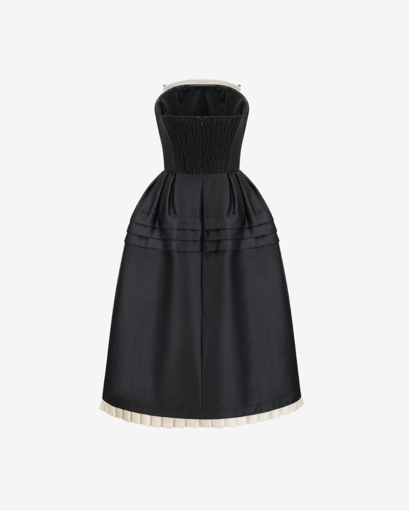 BELLAVIA | STRAPLESS CONTRAST DRESS