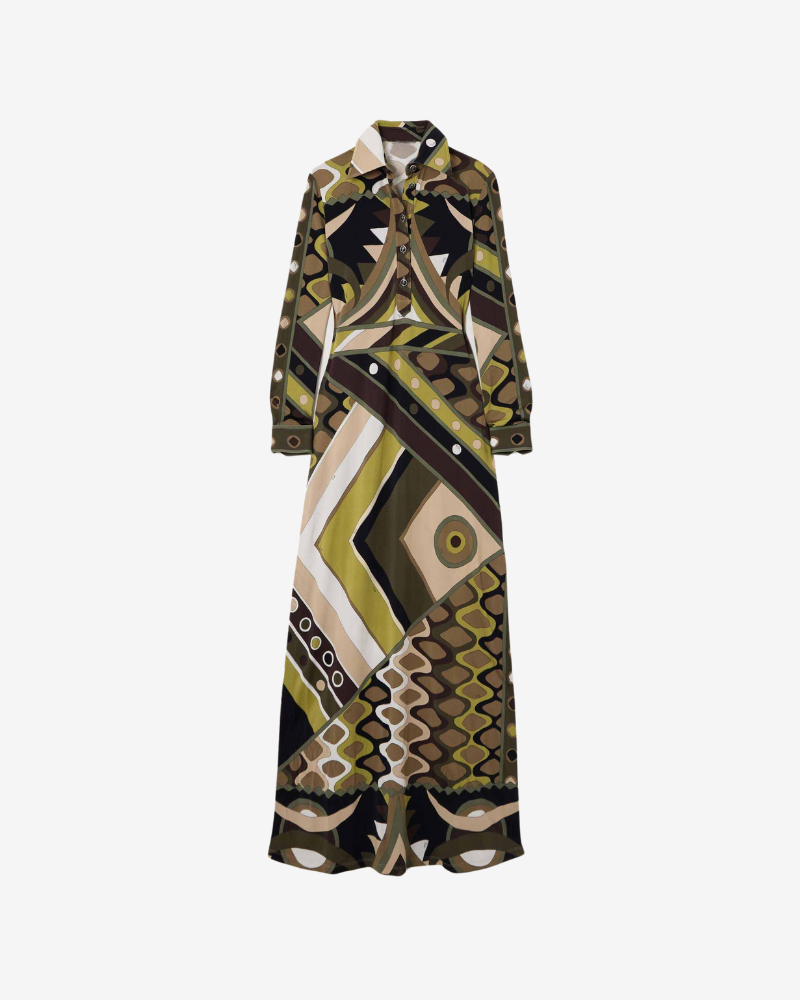 MARZENA | ABSTRACT LONG SLEEVE DRESS