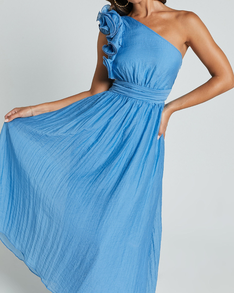 SOLENZA | ROBE MIDI À BORDS ONDULÉS