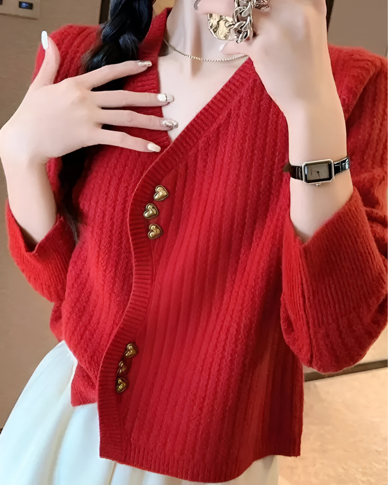 AMORIA | TRICOT À 3 BOUTONS COEURS