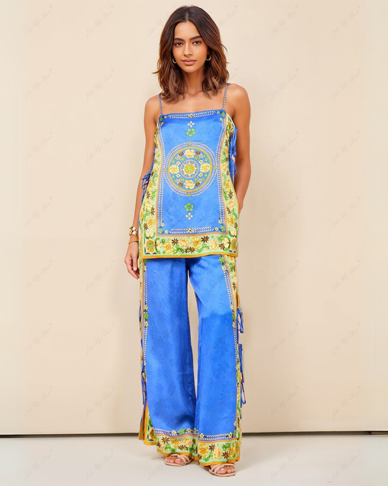 AMELIA | PANTALON À MOSAÏQUE ORNÉE