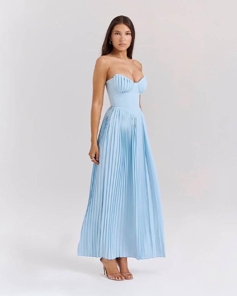 MÉLODIE | ROBE PLISSÉE OCÉAN