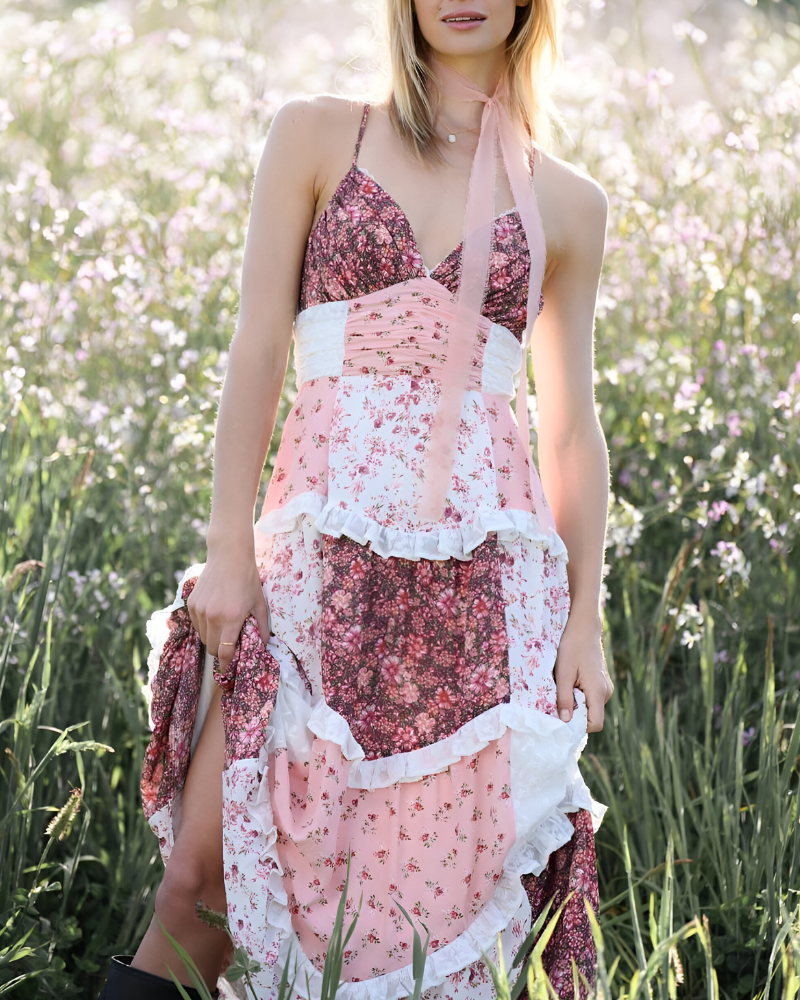 MARIVELLE | ROBE EN PATCHWORK FLEURI
