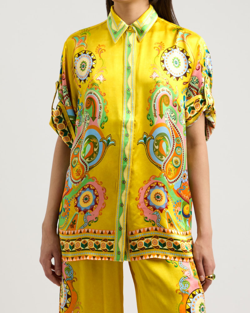 VARELLA | HAUT EN SATIN NOIX DE CAJOU