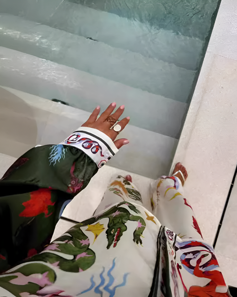 CALISTA | HAUT À MOTIF CÉLESTE