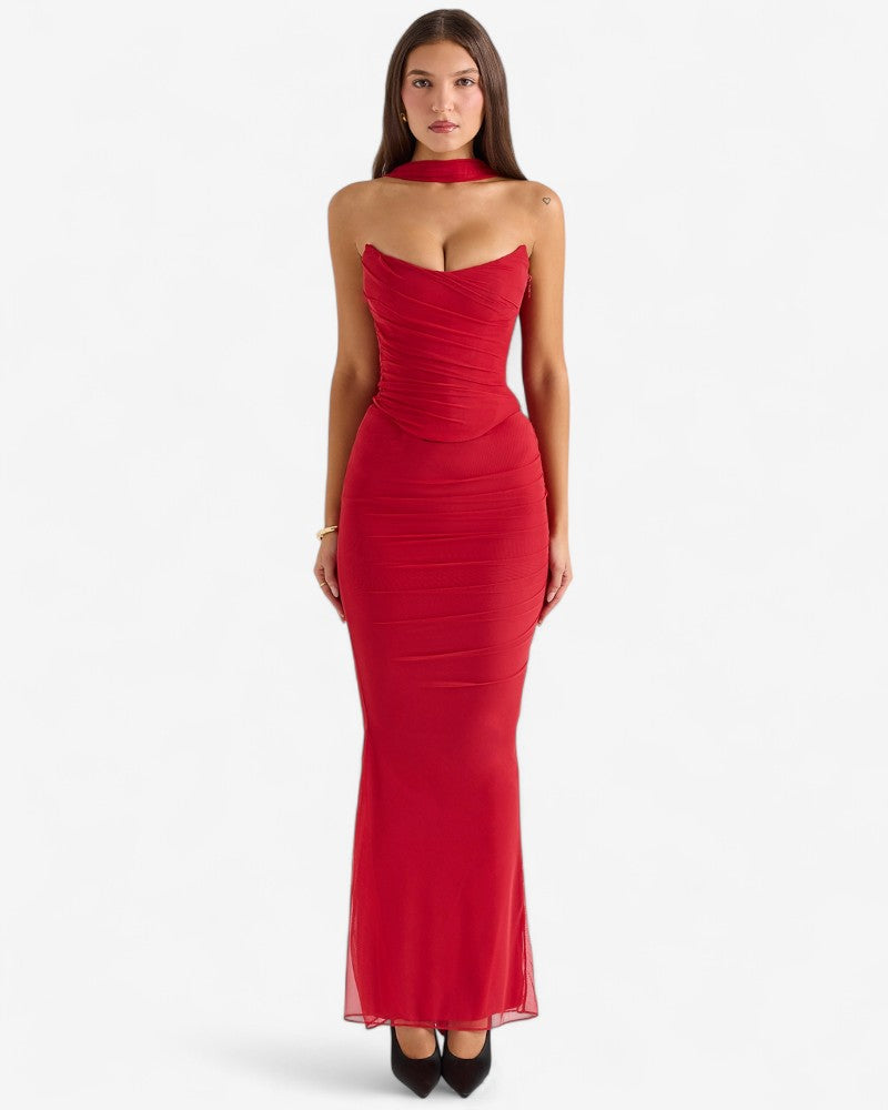 MARZELLA | CORSET HALTER DRESS