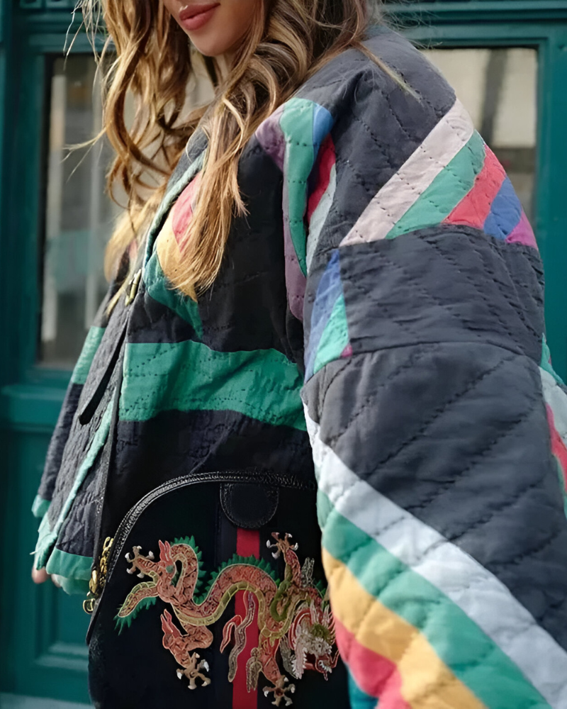 SERENITY | MULTICOLOR STRIPED KIMONO JACKET