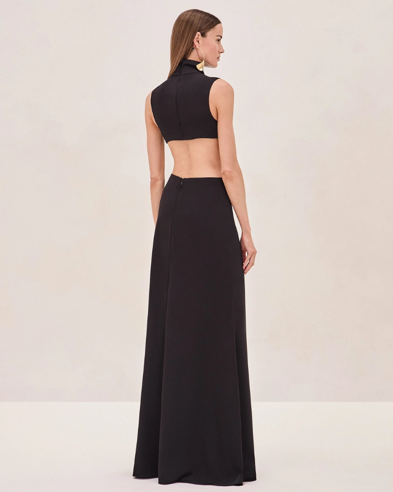 VIVELEI | METALLIC WAIST PANEL DRESS