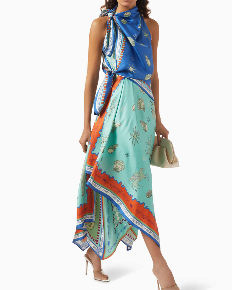 VIVE | DEEP SEA SCARF-HALTER DRESS