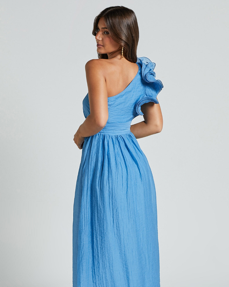 SOLENZA | ROBE MIDI À BORDS ONDULÉS