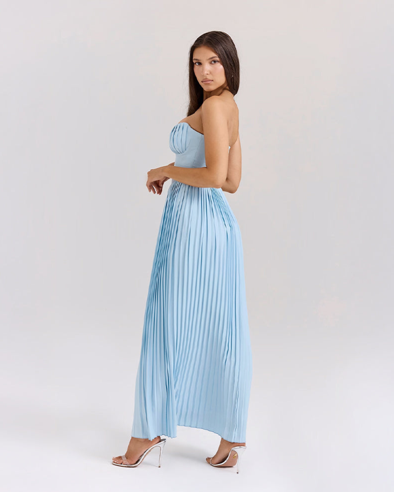 MÉLODIE | ROBE PLISSÉE OCÉAN