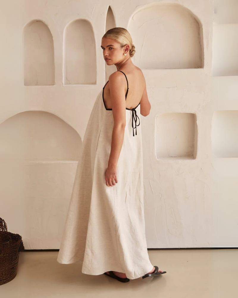 SANDINÉ | ROBE À BORDURES CONTRASTÉES