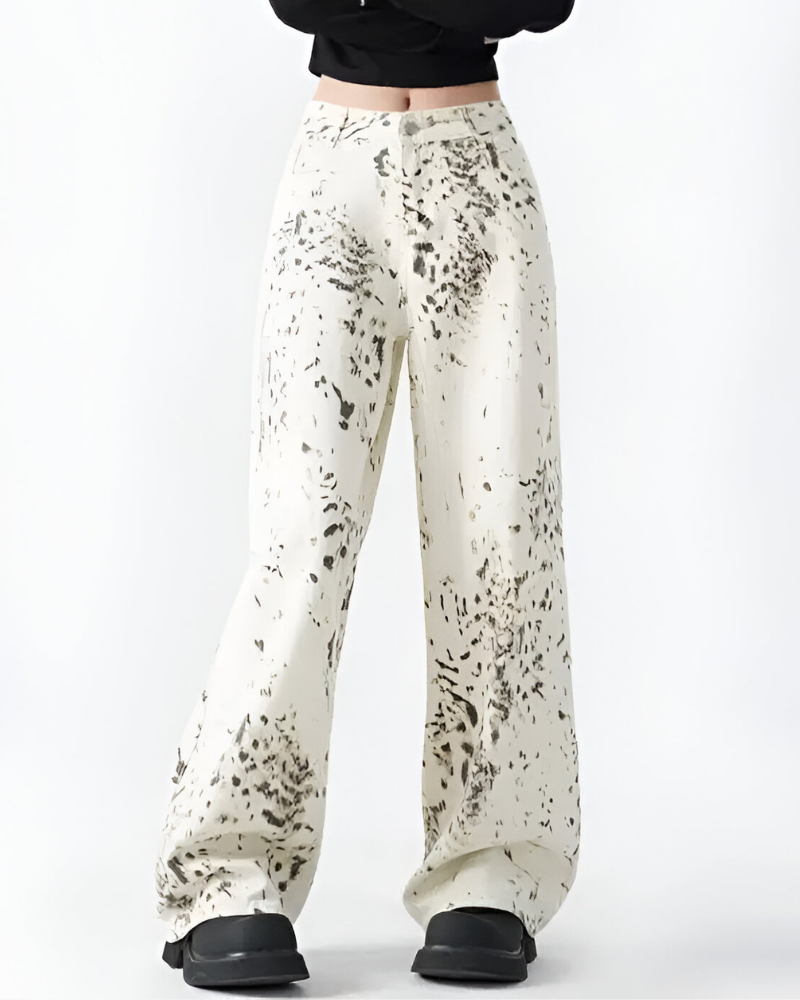 ARCTE | JEANS LARGES LÉOPARD DES NEIGES