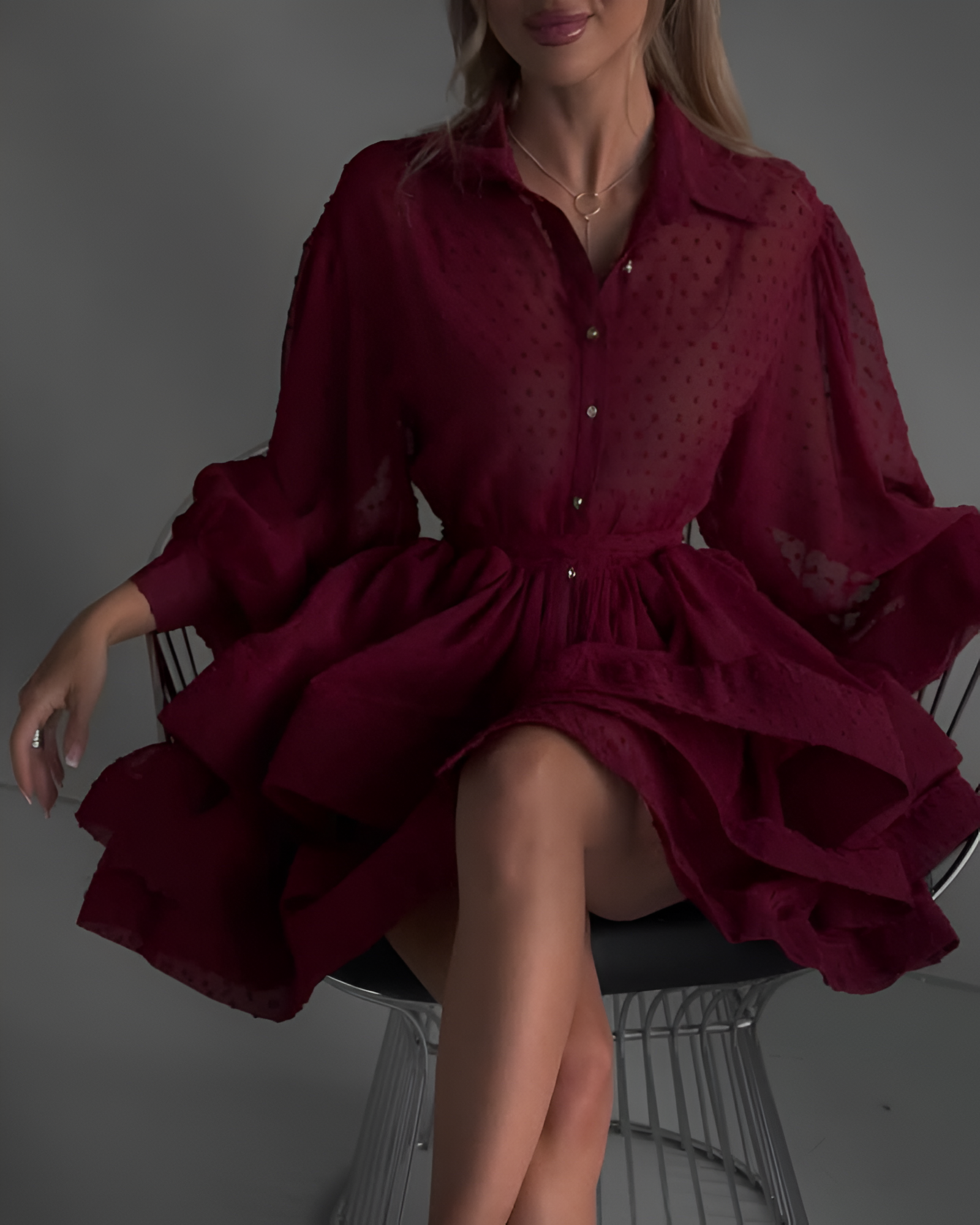 VERELLA | VOLUMIZED TIERED HEM DRESS
