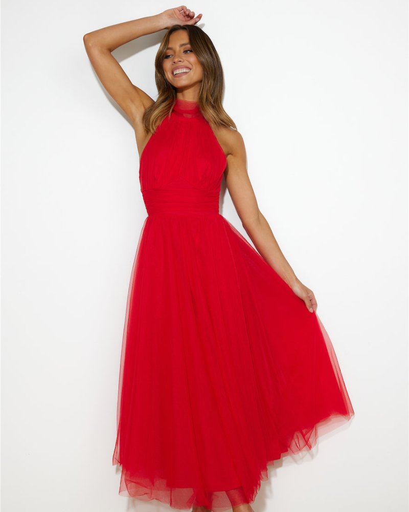 LOVENAIRE | TULLE HALTER DRESS