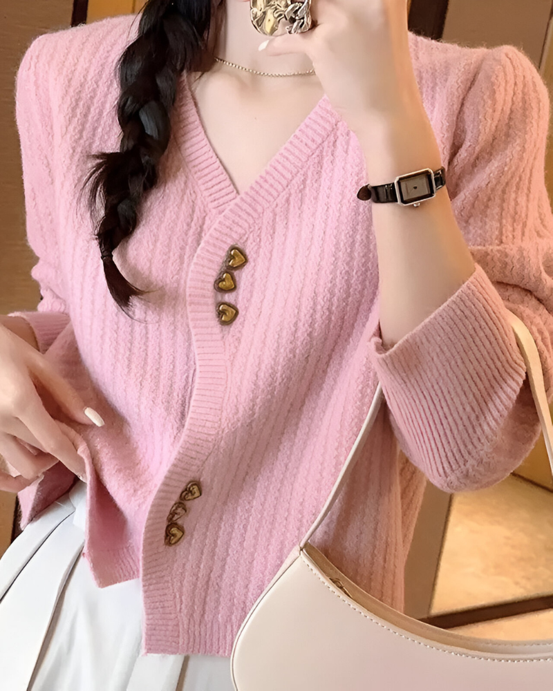 AMORIA | TRICOT À 3 BOUTONS COEURS