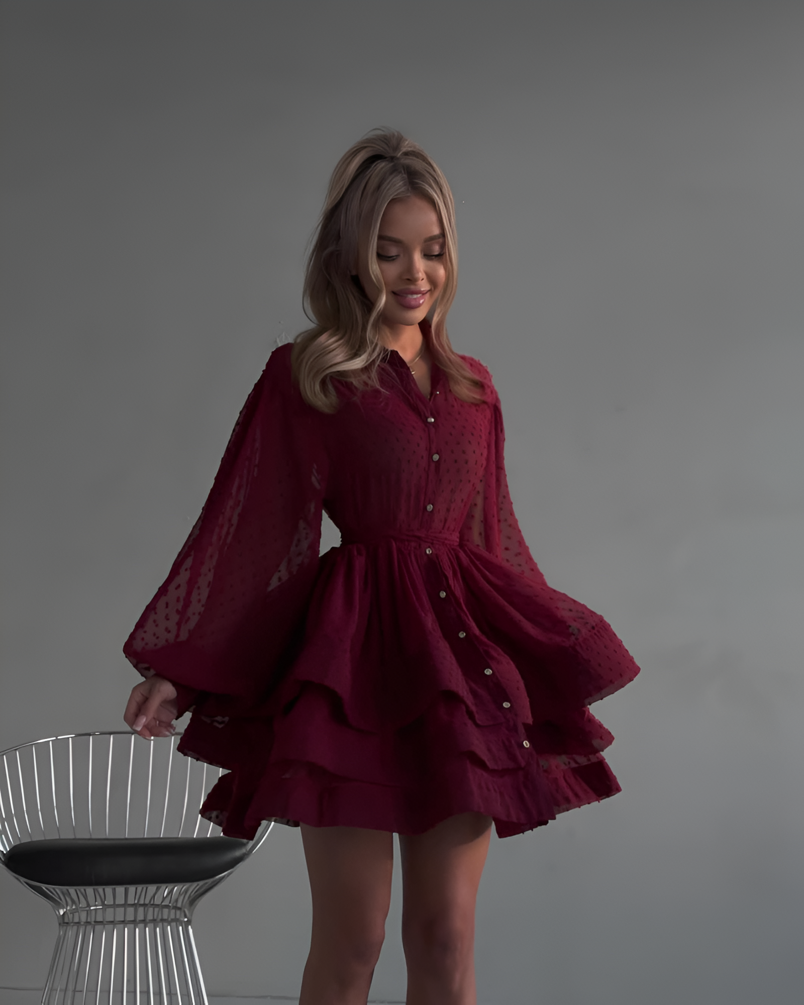 VERELLA | VOLUMIZED TIERED HEM DRESS