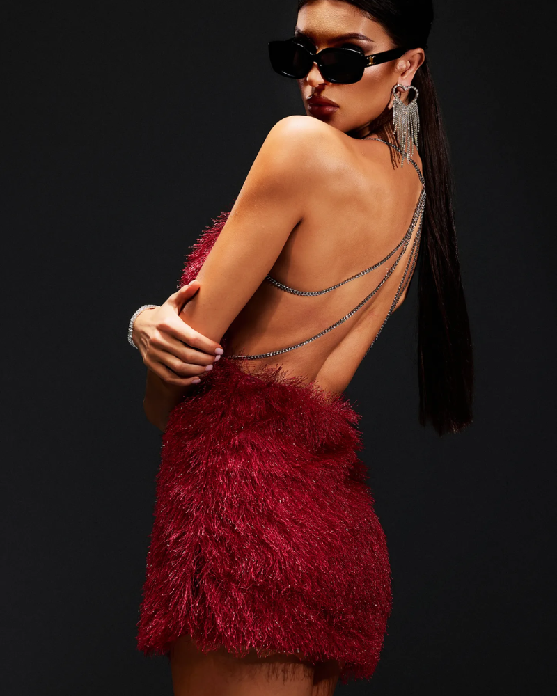 SORAYA | ROBE DOS NU À TEXTURE PLUME