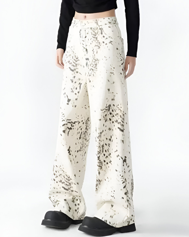 ARCTE | JEANS LARGES LÉOPARD DES NEIGES