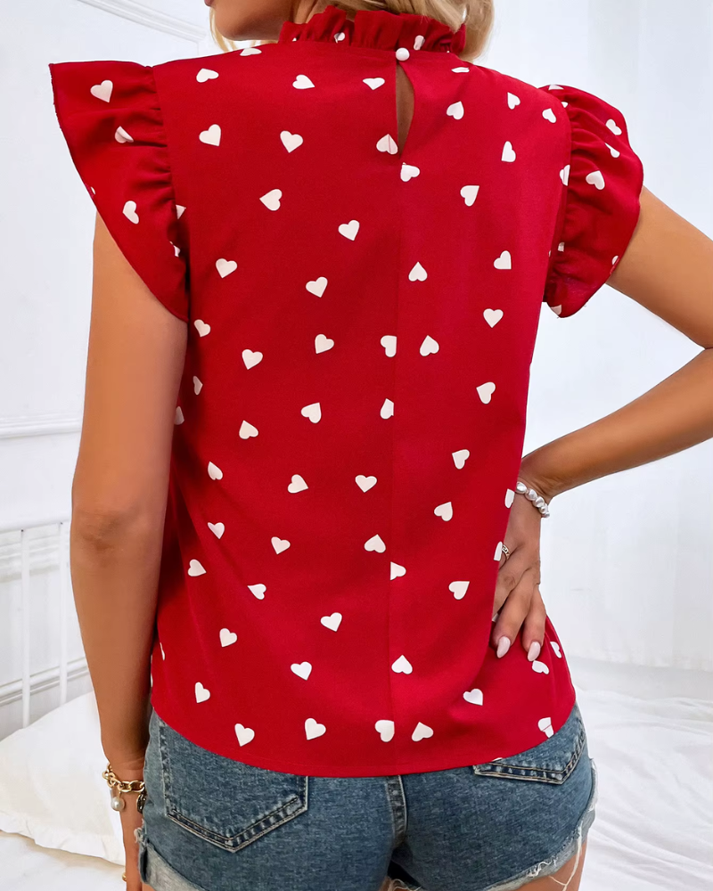 FLORELLE | HEARTY FRILL NECK TOP