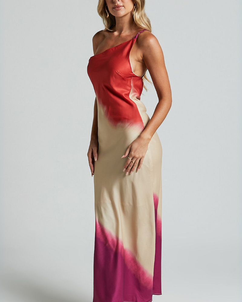 VINELLY | TIE-DYE SATIN DRESS