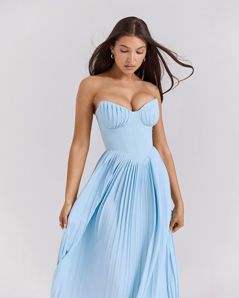 MÉLODIE | ROBE PLISSÉE OCÉAN