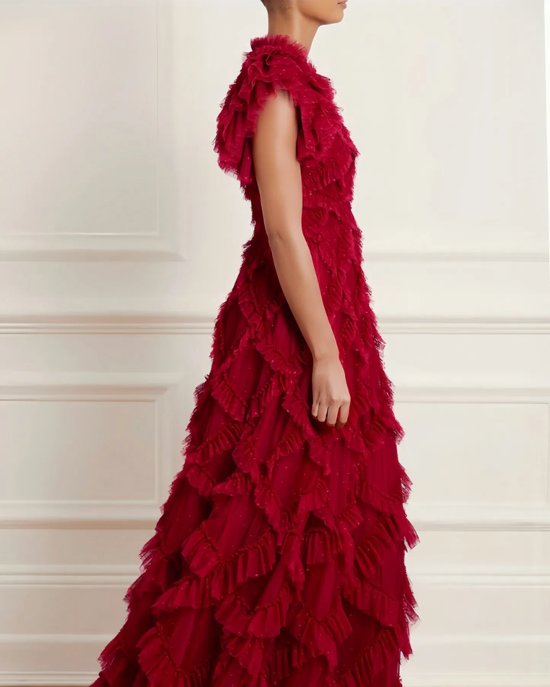 AVENELLE | ROBE À VOLANTS À SUPERPOSITION DE PÉTALES