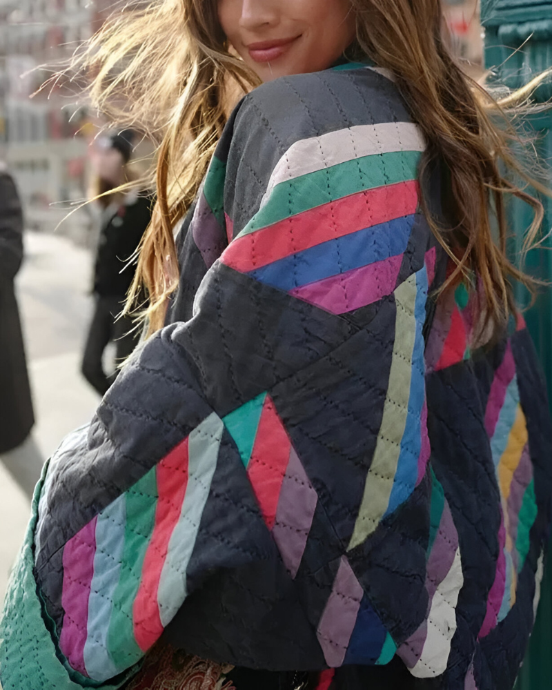 SERENITY | MULTICOLOR STRIPED KIMONO JACKET