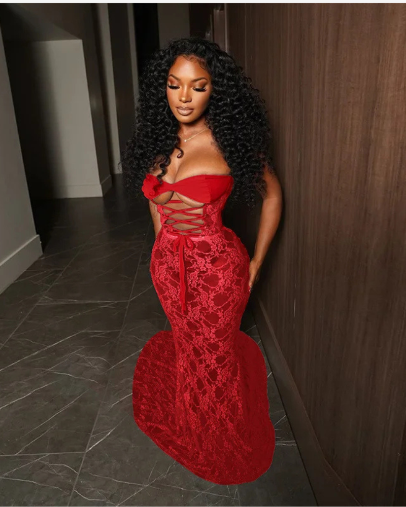 NYSSA | LACE-UP CORSET DRESS