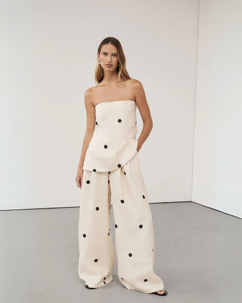 ELIA | POLKADOT STRAPLESS SET