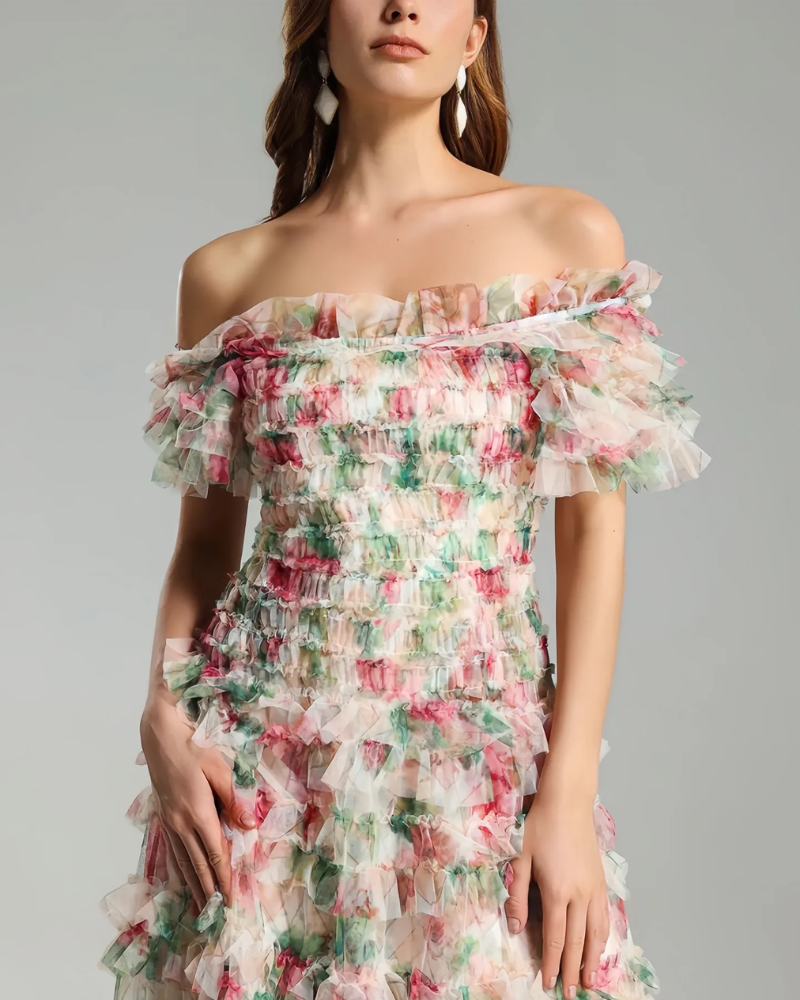 AMELINDA FLEUR | OFF-SHOULDER TIERED DRESS
