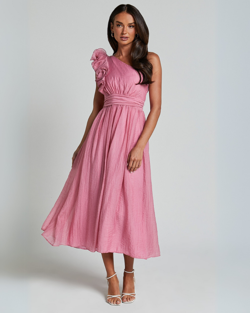 SOLENZA | ROBE MIDI À BORDS ONDULÉS
