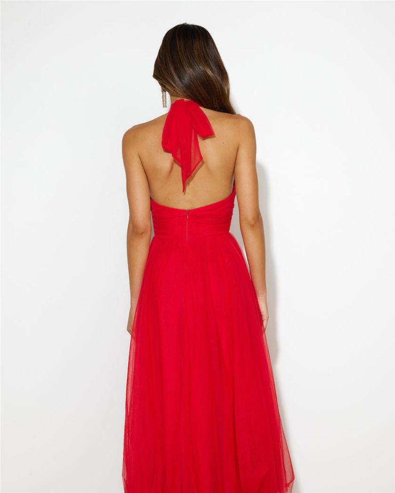 LOVENAIRE | TULLE HALTER DRESS