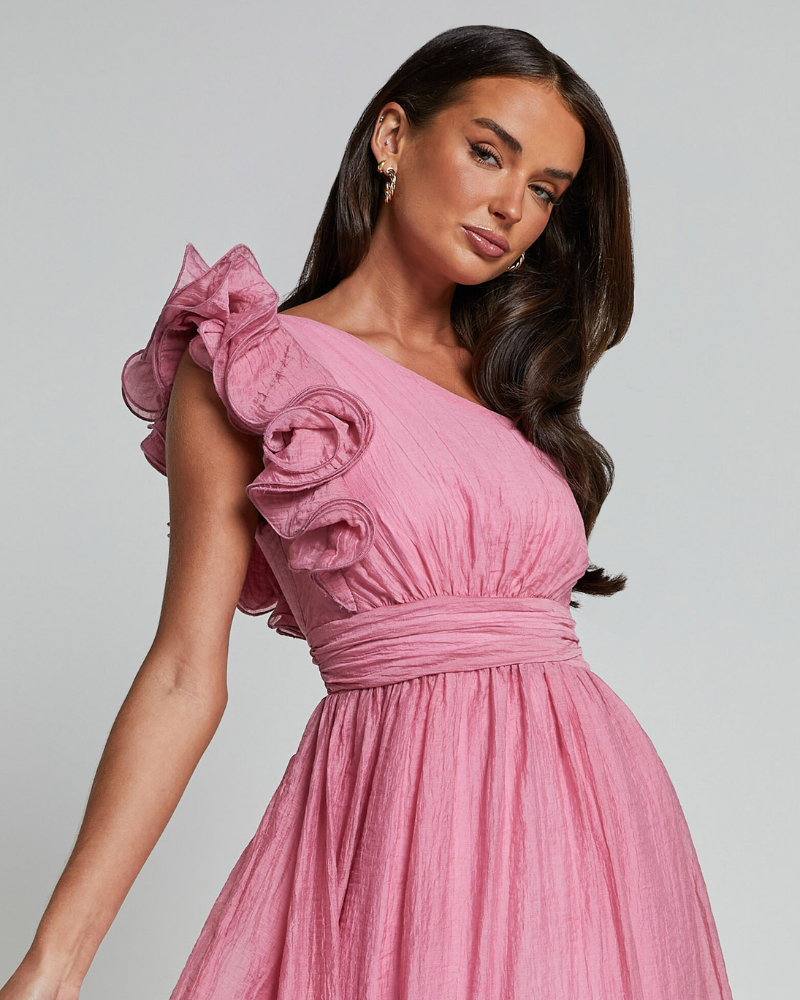 SOLENZA | ROBE MIDI À BORDS ONDULÉS