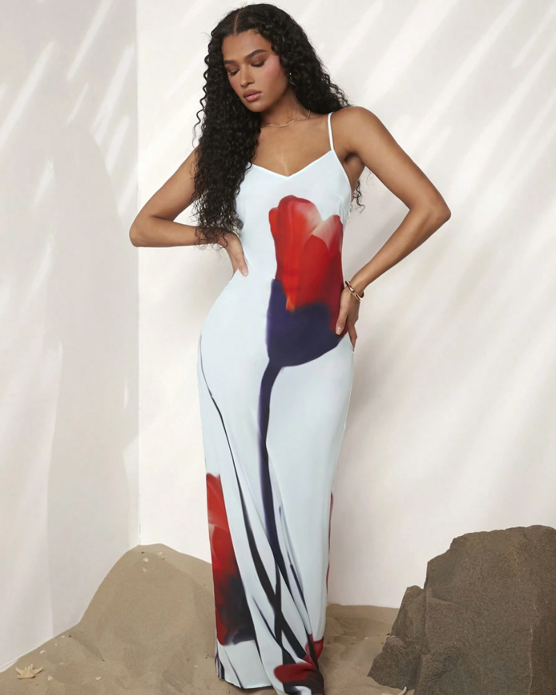 VARESSA | ROBE TULIPE ABSTRAITE