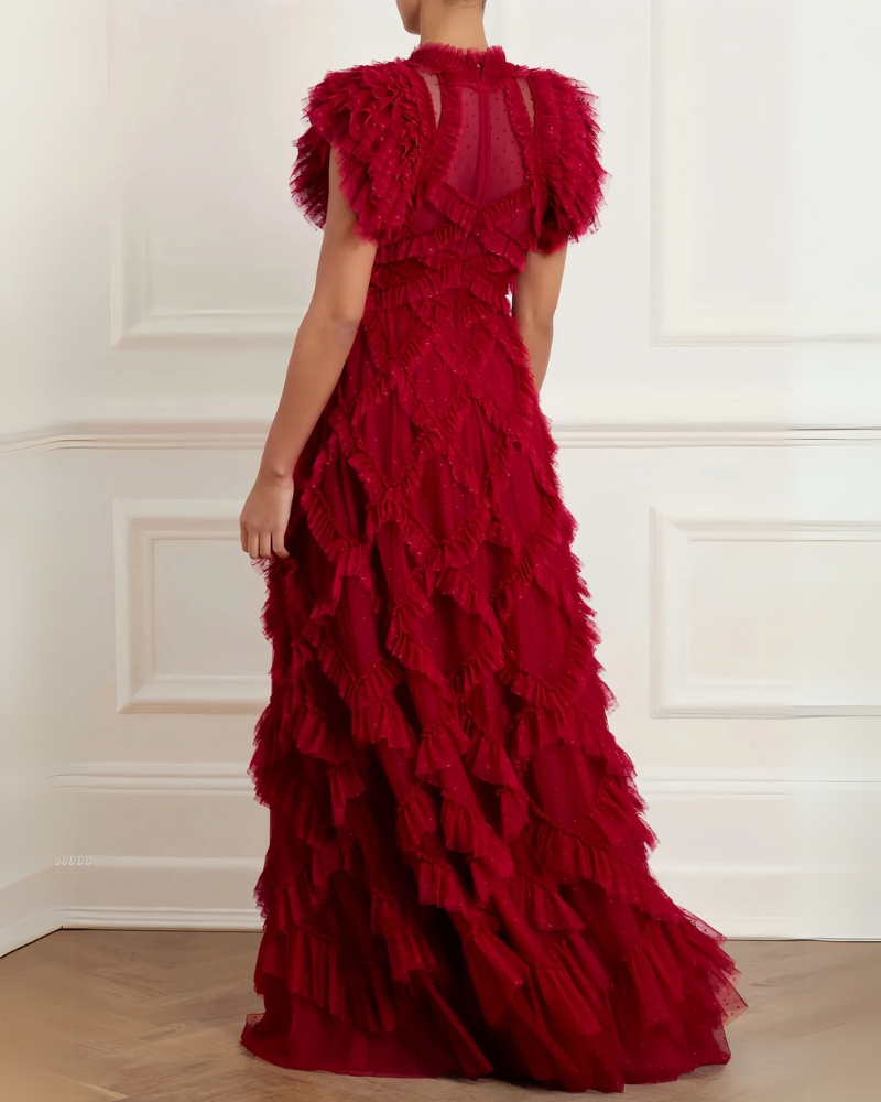 AVENELLE | ROBE À VOLANTS À SUPERPOSITION DE PÉTALES