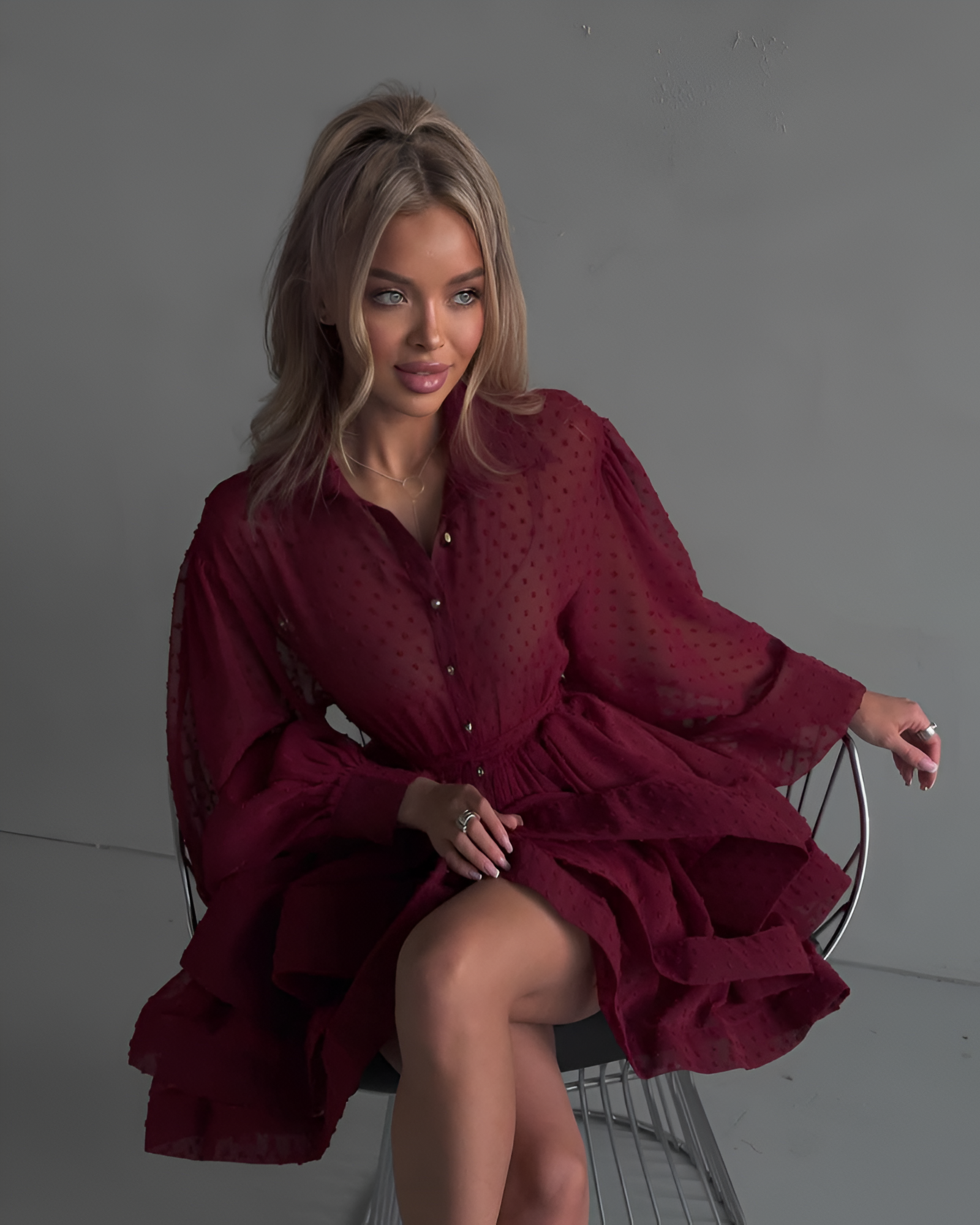 VERELLA | VOLUMIZED TIERED HEM DRESS