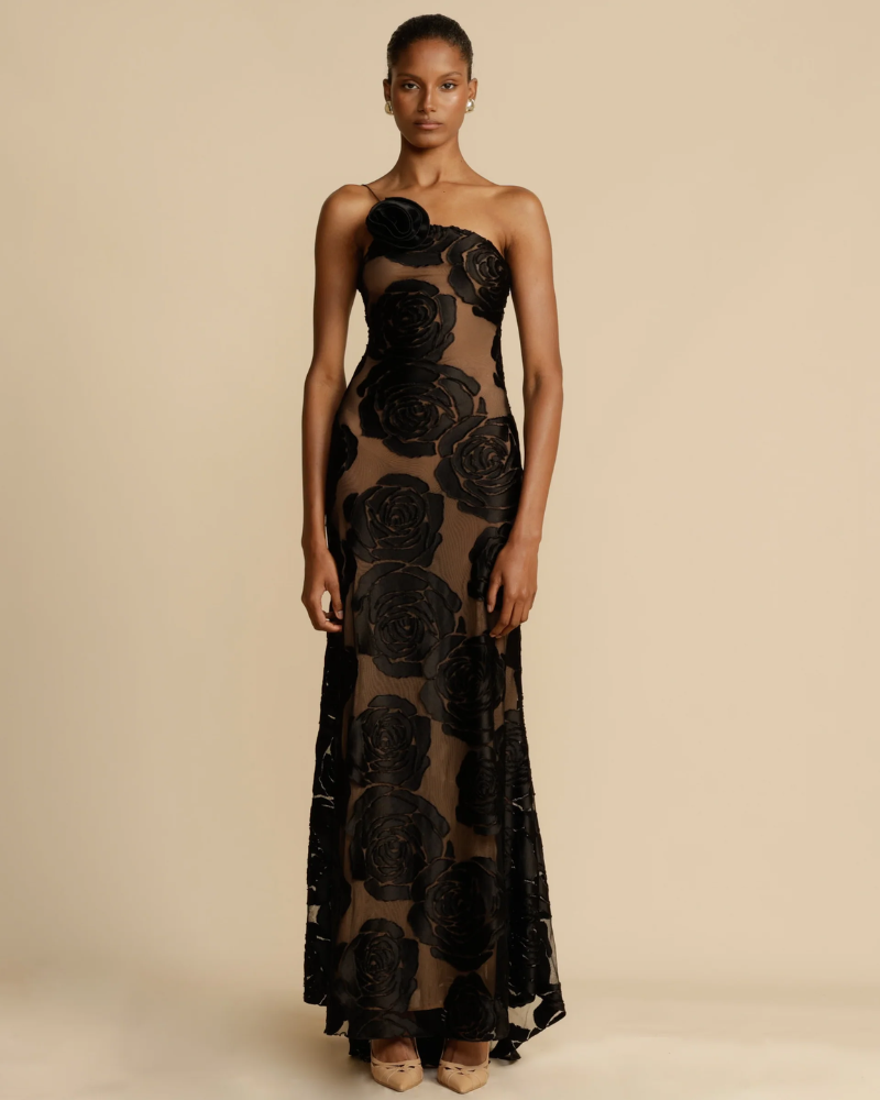 SOLAYA | ROBE JACQUARD ROSE