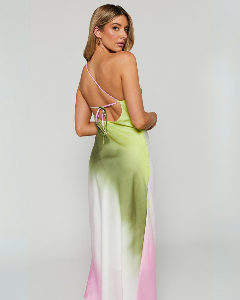 VIANELLA | ROBE EN SATIN TIE-DYE