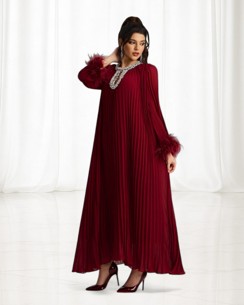 VARELLA | CRYSTAL NECKLINE DRESS