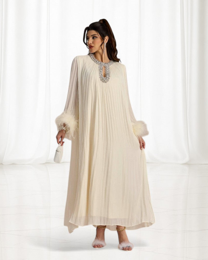 VARELLA | CRYSTAL NECKLINE DRESS